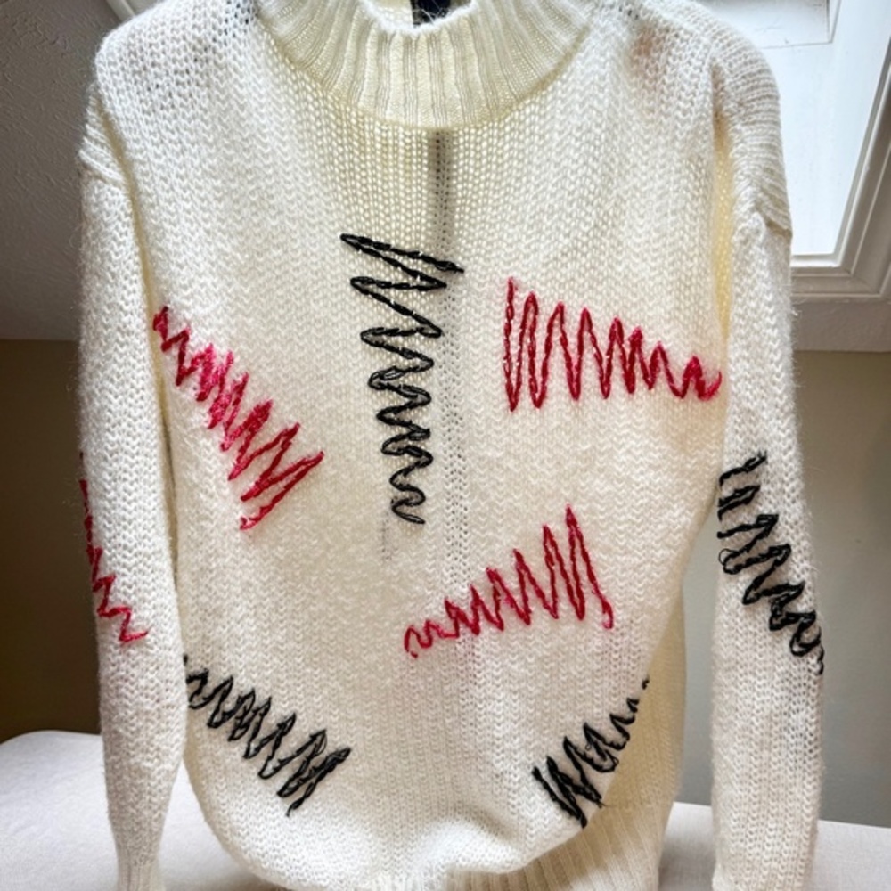 Vintage 1980s Catalina Raffles Collection Abstract Knit Sweater Size S